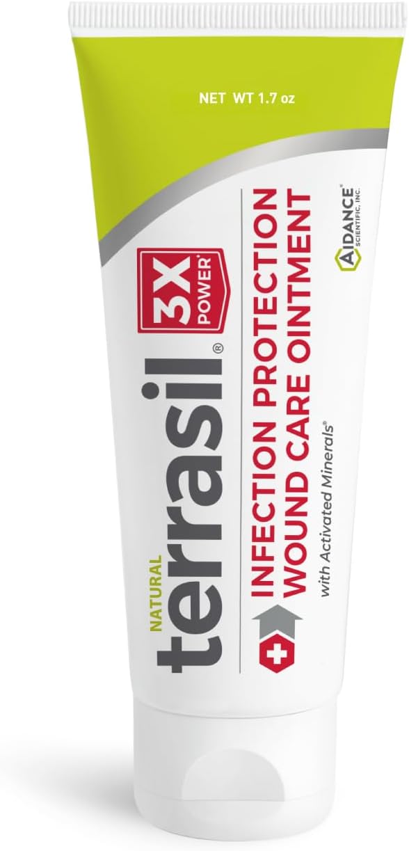 terrasil Wound Care 3X Healing Ointment, Infection Protection for Bed Sores, Pressure Sores, Skin Ulcers, Wounds, Burns, B...
