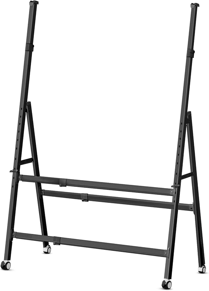 MAKUANG A-Frame Foldable Whiteboard Stand, Height and Width Adjustable, Mobile Stand with Wheels for All Heavy Duty Glass ...