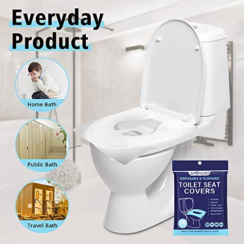 SFOPORD XL 100PCS Toilet Seat Covers Disposable - Flushable Paper Toilet Seat Cover is Travel Accessories, Travel Essentia...