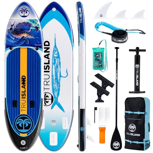 TRUISLAND Inflatable Paddle Board, Stand Up Paddle Board with Backpack, Non-Slip Thickened Deckpad, Waterproof Phone Case,...