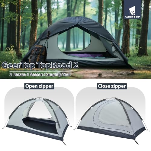 GEERTOP Ultralight 2 Person Backpacking Tent 4 Season Waterproof Camping Tent Double Layer Cold Weather Easy Set Up Tents ...