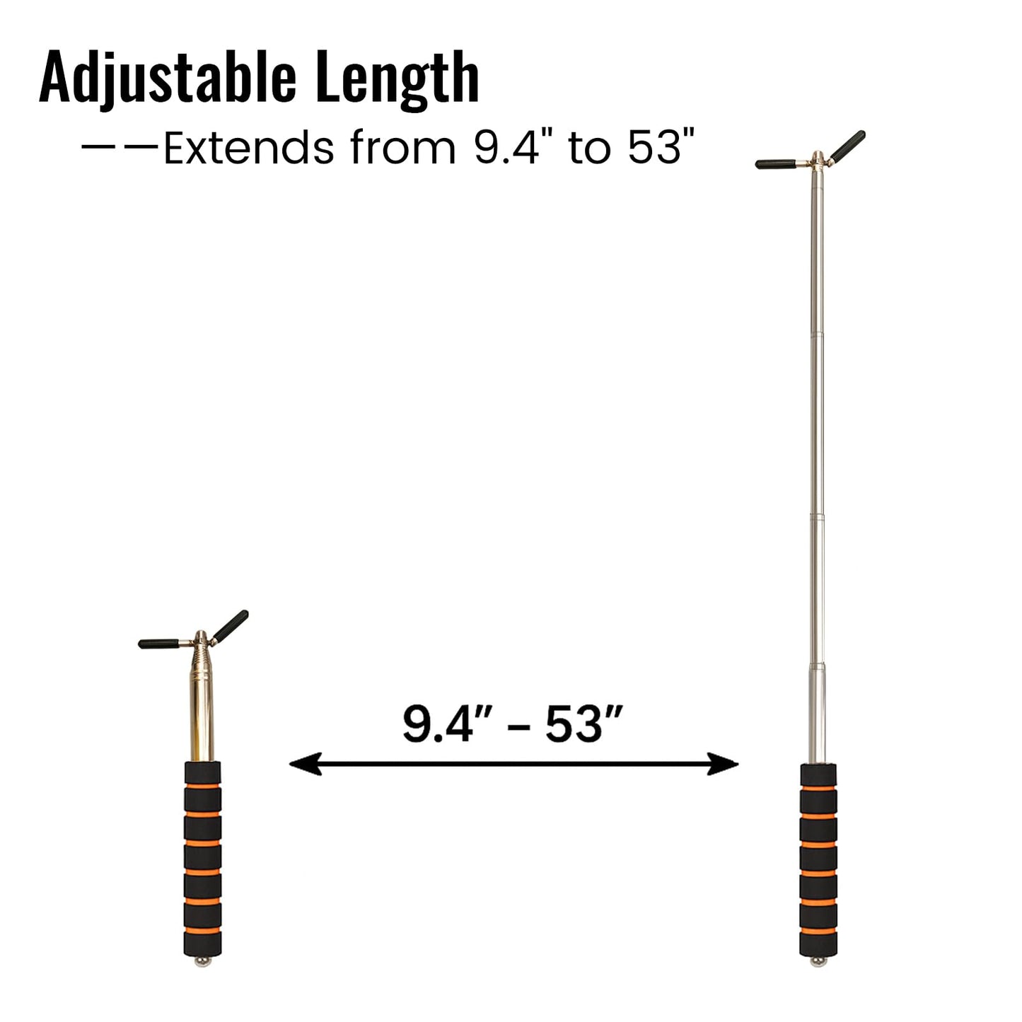 Extendable Safety Tester Pole – Manual Stainless Steel Rod for Reaching Smoke Alarm Buttons and Exit Signs, 1 Pack – Easily Access High Areas Without a Ladder for Safer Inspections
