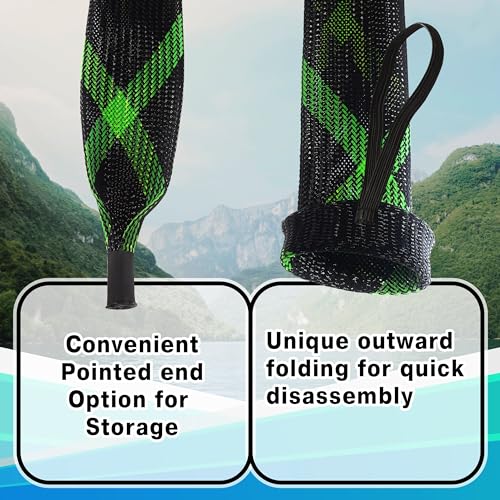 Reaction Tackle Rod Socks - Fishing Pole Sleeves and Covers for Baitcasting and Spinning Rods - Fits up to 7ft and 8ft Rod...