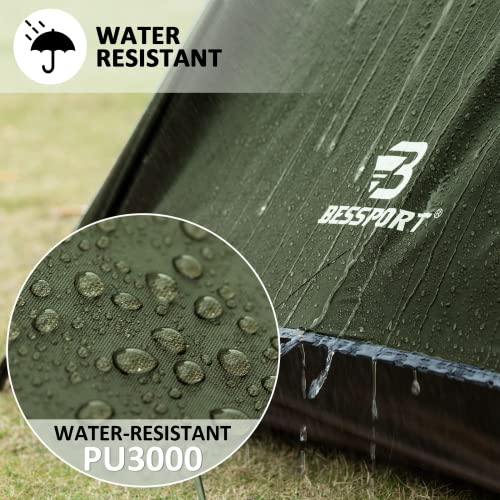 Bessport Camping Tent 1/2 Person Tent Waterproof Two Doors Backpacking Tent Easy Setup Lightweight for Outdoor, Hiking Mou...