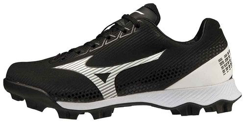 Mizuno Wave Finch Lightrevo Jr Softball Shoe, Black-White, 4.5