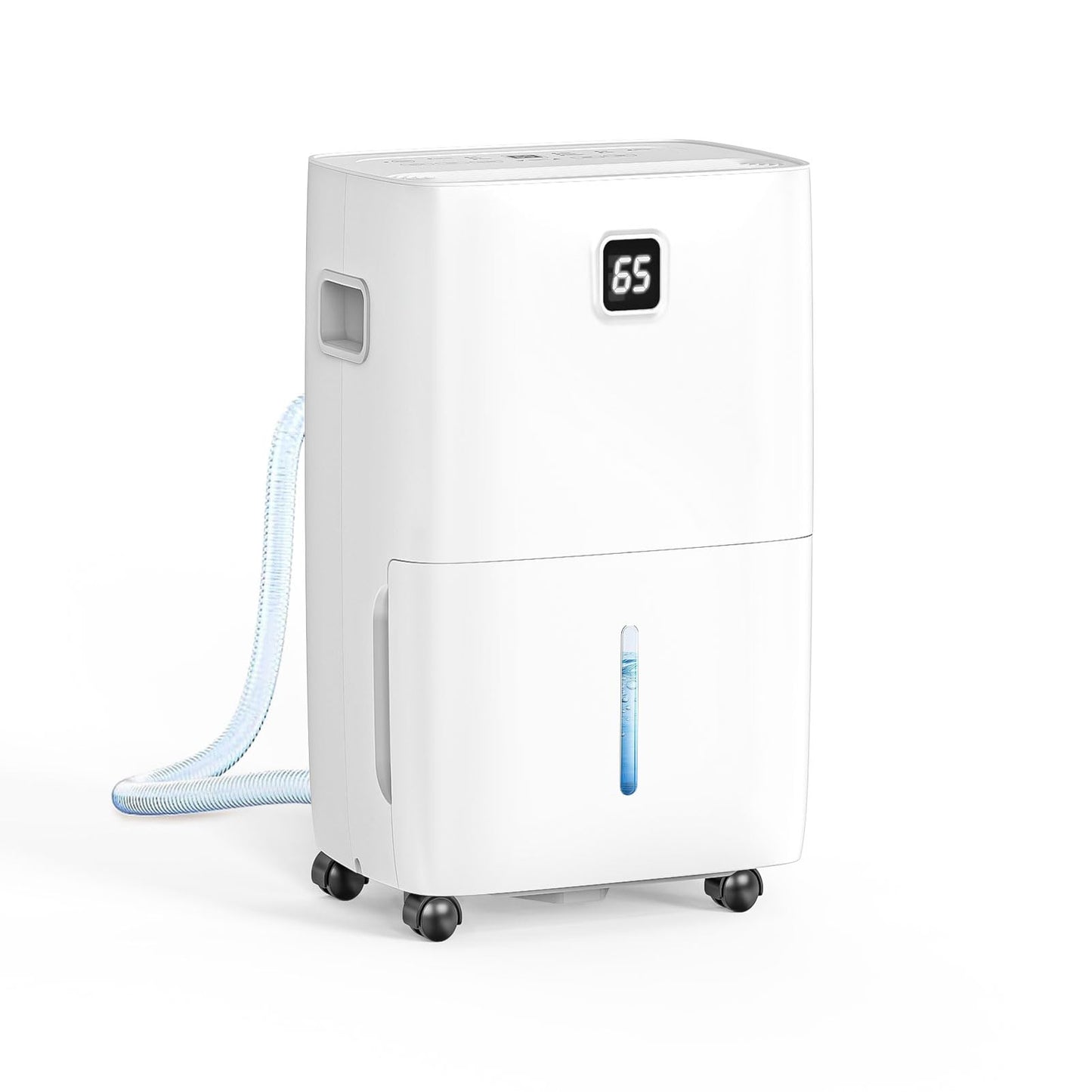 Aqukesu 80 Pint Dehumidifier - Up to 5,000 Sq Ft, for Basement, Bedroom, Bathroom, Living Room, Home, Garage | 3 Fan Speeds, Smart Humidity Control, Auto Drain, Easy Move Wheels