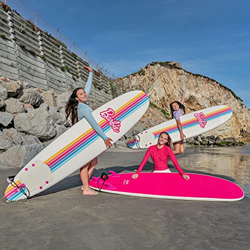 Barbie™ Signature 8ft Surfboard by Wavestorm | Graphic top Deck with high Density Slick Bottom | for Kids and Adults |Foam...