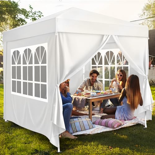 VINGLI 10x10 Pop Up Canopy Tent with Sidewalls, Outdoor Gazebo Canopy Tent, Patio Event Tents Outdoor Commercial Canopy fo...