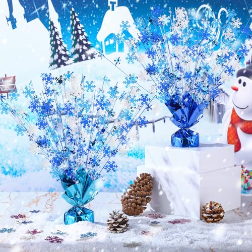 Ceenna 3 Pcs Winter Wonderland Decoration Snowflake Table Decorations Winter Metallic Gleam Foil Spray Centerpieces Christ...