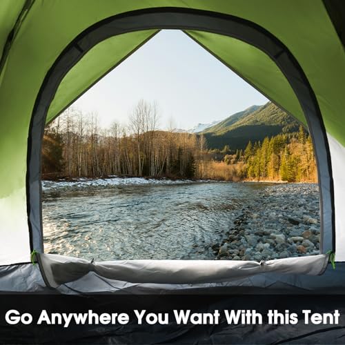 MOON LENCE Instant Pop Up Tent for 3-4 Person - Automatic Portable, Windproof for Camping, Hiking, Mountaineering