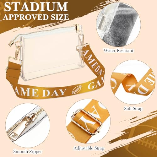Tondiamo 10 Pcs Game Day Transparent Bag & Bracelet for Stadium Events Game Day Stadium Approved Football Accessories Outfits