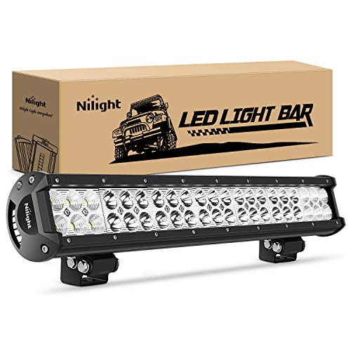 Nilight - 60005C-A 20Inch 126W Spot Flood Combo Led Light Bar Off Road Lights Boat Lighting Fog Light Driving Lights LED W...