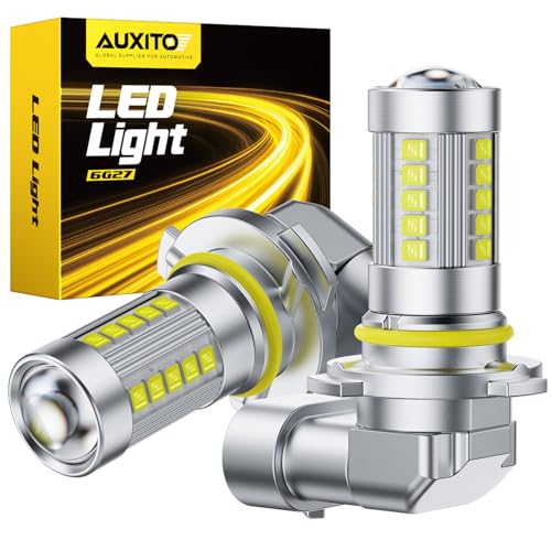 AUXITO 9006 LED Fog Light Bulbs, 6500K Cool White Light, 1:1 Mini Size HB4 9006 LED Fog Light Bulbs, 360° Full Illuminatio...