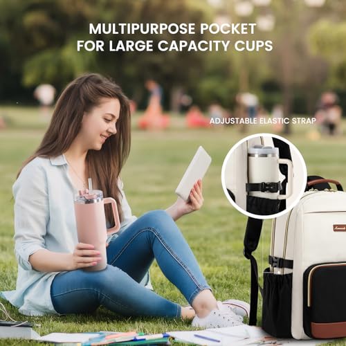 LOVEVOOK Laptop Backpack for Women with Pouch Pocket for Large Capacity Cup,15.6 Inch Laptop Computer Bag Travel Backpack ...