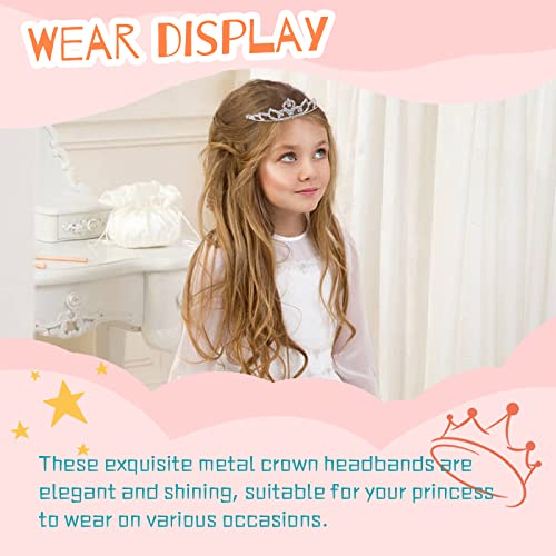 Cinaci 5 Pack Sparkly Glitter Rhinestone Silver Metal Headbands Wedding Hair Crowns Tiaras Clasps Accessories for Kids Gir...