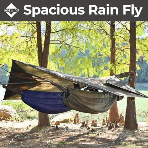 onewind 12×10 ft Hammock Tarp, Ultralight Tarp Silnylon Hammock Rain Fly Lightweight Waterproof Camping Tent Tarp with Doo...