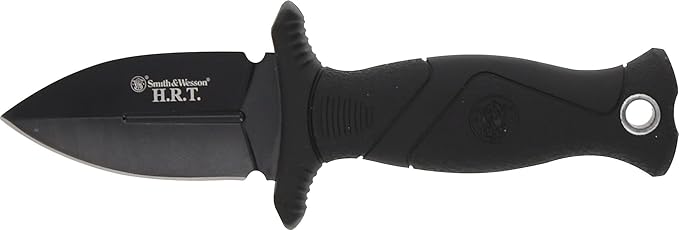 Smith & Wesson 5in High Carbon SS Fixed Blade Knife with 2in False Edge Blade and Stainless Steel Finish for Outdoor Tacti...