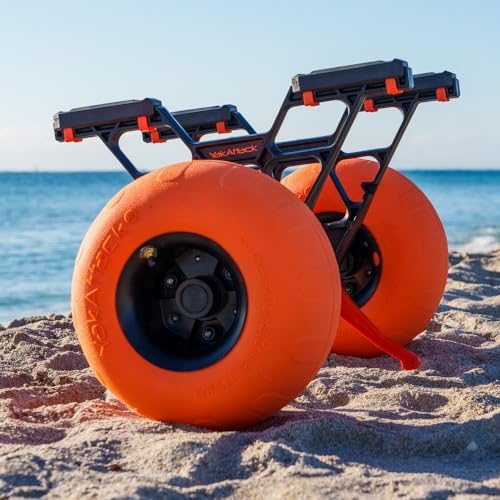 YakAttack Kayak Carts with Adjustable Frame & Wheel Options | All-Terrain, Sand & Solid Tire Variations | Durable Folding ...