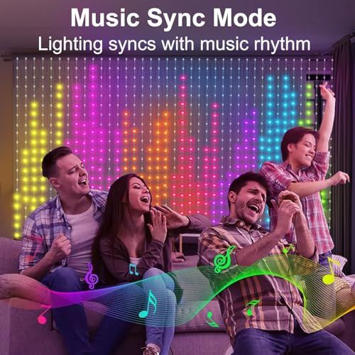CCILAND Smart 800LED Curtain Lights 20Ft x 10Ft with App Programmable, Color Changing Dynamic DIY Curtain String Lights Mu...