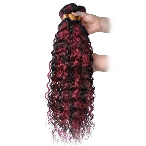 Habiliana Bundles Human Hair 16 18 20 Inch Jerry Curly Wave Burgundy P1B/99J Human Hair Bundles 11A Unprocessed Brazilian Virgin Quick Weave Hair Extensions for Black Women