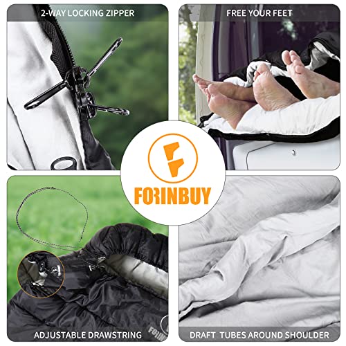 FORINBUY 0 Degree Double Sleeping Bag for Adults, 2 Person Cold Weather Queen Size Sleeping Bag for Camping, RV Travel, or...