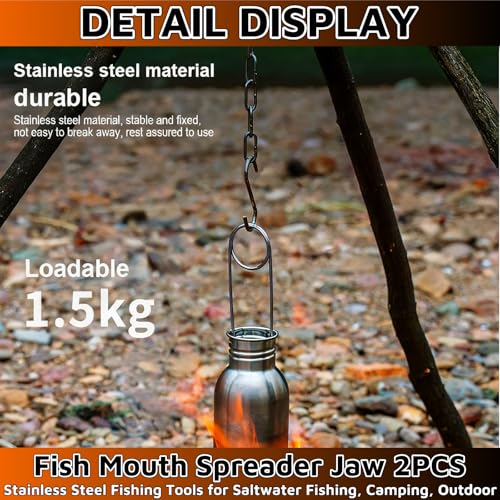 2PACK Fish Mouth Spreader Jaw，6 Inch Water Bottle Hanger Hook Rack，Fish Mouth Jaw Spreaders Portable Fishs Hook Remover To...