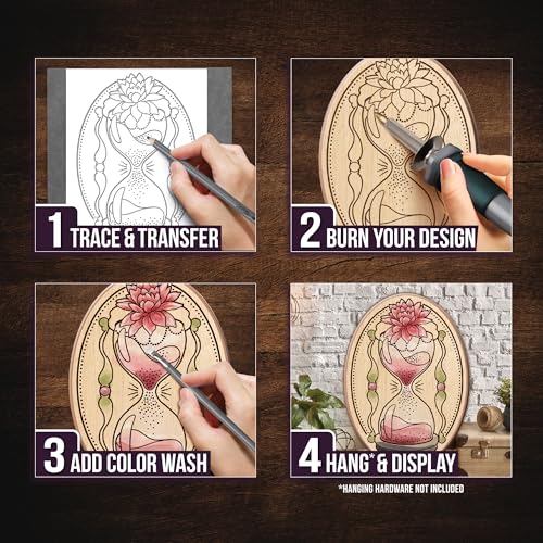 ArtSkills Wood Burning Kit for Beginners, Deluxe Pyrography Wood Engraving Art Set with Burner Pen, Stencils, Watercolor P...