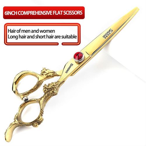 Gold Dragon Professional Hairdressing Scissors - 7/7.5/8 Inch, Gold and Black, 6 Inch 3-Piece Set