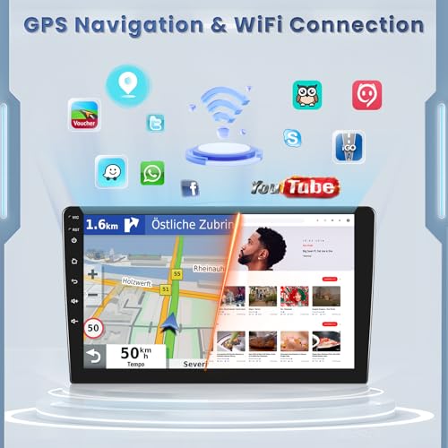 5GHz WiFi 2+64G Android Car Radio for 2006-2012 Toyota RAV4, 10.1'' Touchscreen Bluetooth Radio with Wireless CarPlay Andr...