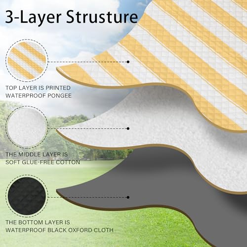 HX&OD Extra Large Picnic Outdoor Blanket, 80”x60” Waterproof Picnic Mat Foldable Camping Blanket Portable with Carry Strap...