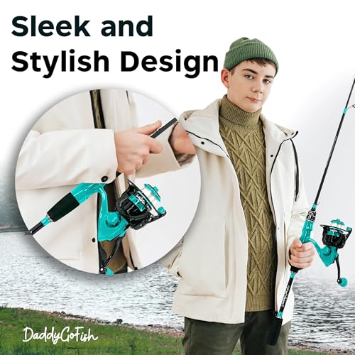 DaddyGoFish Spinning Fishing Rod and Reel Combo Set with Tackle Box | Kids Fishing Pole | Carbon Fiber Telescopic Fishing ...