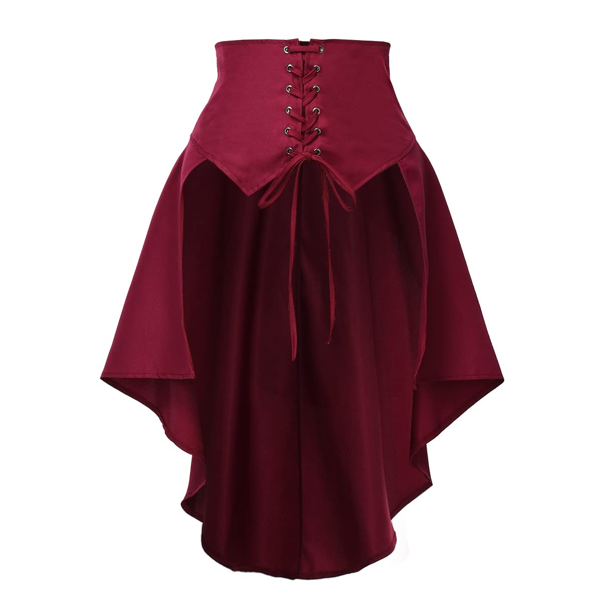 Steampunk Women's Skirts Waist Belt for Women Ruffles Pirate Corset Costumes (Red, Small)