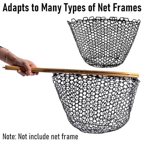 Alwonder Fishing Nets Silicone Replacement Netting, Clear Black Fly Ice Fishing Net Landing Kayak Nets Without Handle for ...