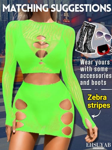 EHSUYAB Sexy Dancewear, Exotic Lingerie Two Piece Set, Club Party Outfits