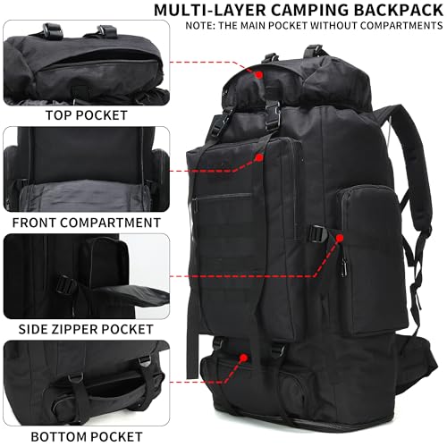 W WINTMING Hiking Backpack for Men 70L/100L Camping Backpack Military Rucksack Molle 3 Days Assault Pack for Climbing | Ca...