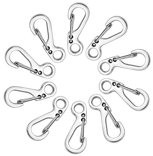 SZHOWORLD 10PCS/LOT Mini SF Spring Backpack Clasps Metal Snap Carabiners EDC Keychain Camping Bottle Paracord Hooks