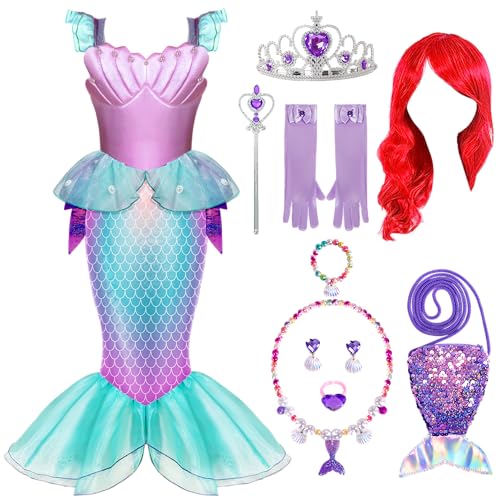 Spooktacular Creations Halloween Mermaid Costume for Girls, Little Mermaid Dress, Princess Dress Up for Girls 4-6 for DressUp