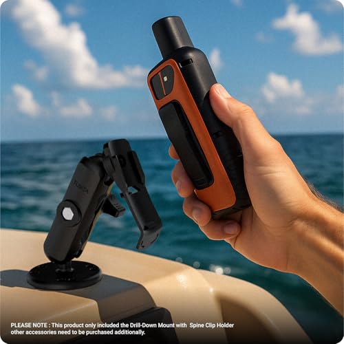 TUSITA Drill-Down Mount with Spine Clip Holder Compatible with Garmin Handheld GPS