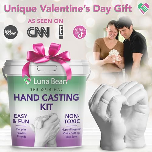 Luna Bean Hand Casting Kit – The Original Hand Mold Kit for Couples – Valentines Day Gifts for Her and Him - Anniversary E...