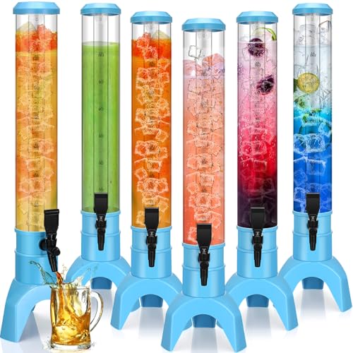 Domensi 6 Pcs Drink Tower Dispenser Mimosa Tower with Ice Tube and Bottomless Mimosa Lunch Beer Beverage Drink Tabletop Li...