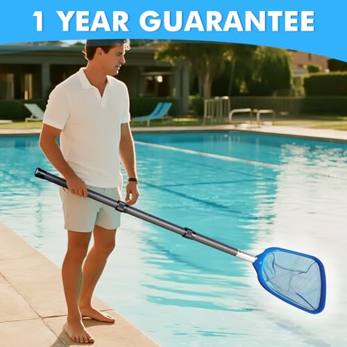 38" Carbon Fiber Pool Pole, Telescoping Skimmer Pool Cleaning Pole, Short Pool Pole for Spa, Hot Tub, Pool Hand Leaf Skimm...