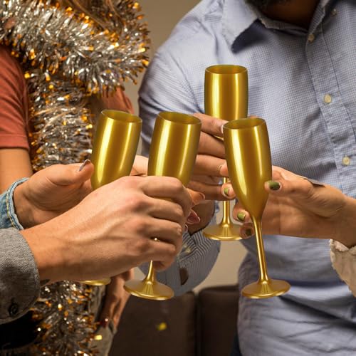 XUWAIDSGN Acrylic Champagne Flutes Toasting Glasses Unbreakable Mimosa Bar Reusable Wine Glasses Vintage Champagne Flutes ...