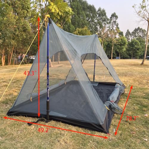 TOLVPWR Ultralight Mosquito Net Tent for 1 Person, Tear-Resistant Mesh Bug Shelter with Double Doors, Hanging Hook & Stora...