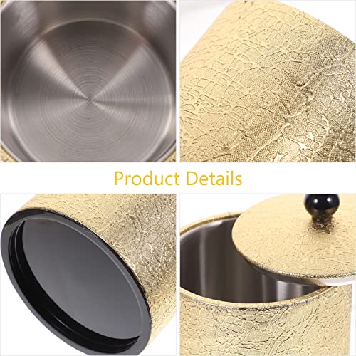 Stainless Steel Ice Bucket with Lid and Ice Tong Ice Bucket Wine Bucket for Cocktail Bar Whisky Wine Gold
