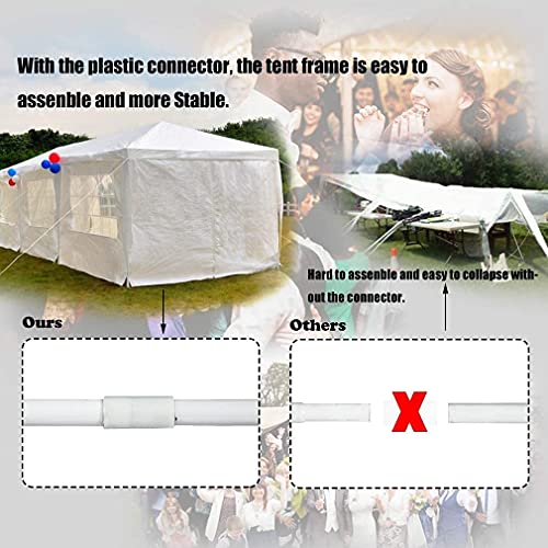 10'x30' White Outdoor Gazebo Canopy Tent Canopy Wedding Party Tent Waterproof Camping Gazebo BBQ Shelter Pavilion 8 Remova...