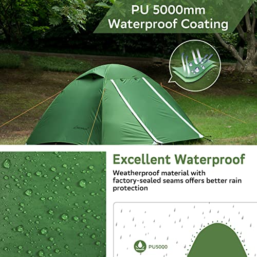 Clostnature Lightweight Backpacking Tent - 1/1.5/2/3/4/6 Person Ultralight Waterproof Camping Tent, 3 Season Large Size Ea...
