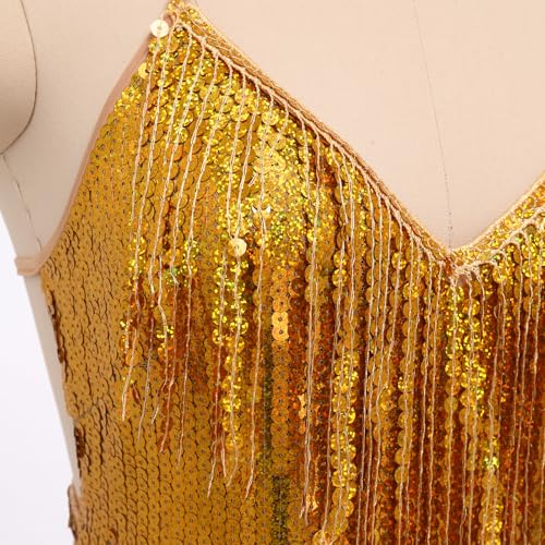 IDOPIP Women Sequin Fringe Bodysuit Sparkly Tassel Leotard Romper Women's Latin Dance Dress Sexy Festival Rave Party Outfits