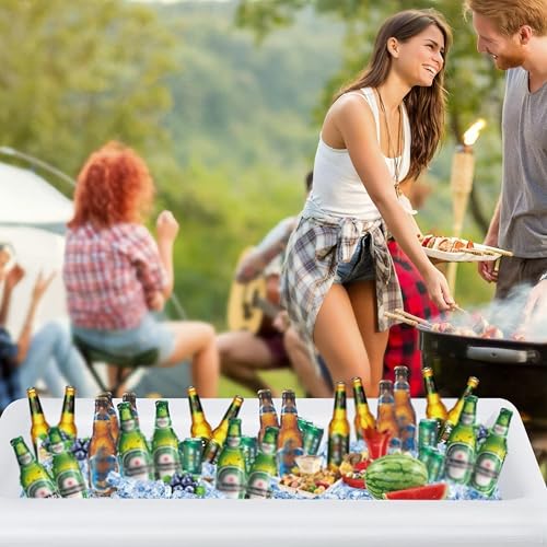 2 Pack Inflatable Serving Bar Buffet Cooler - Ice Tray for Food & Drinks, Portable for Parties, BBQ, Picnic, Pool Keep Col...