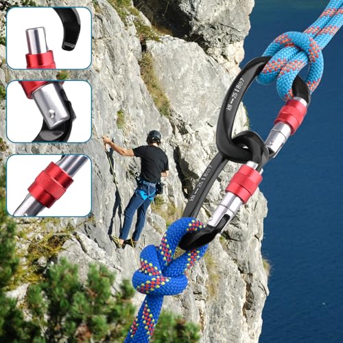 TRIWONDER 12kN 25kN Carabiner Clips Heavy Duty Aluminum Small Carabiners for Hammock Keys Dog Leash Camping Hiking Backpac...