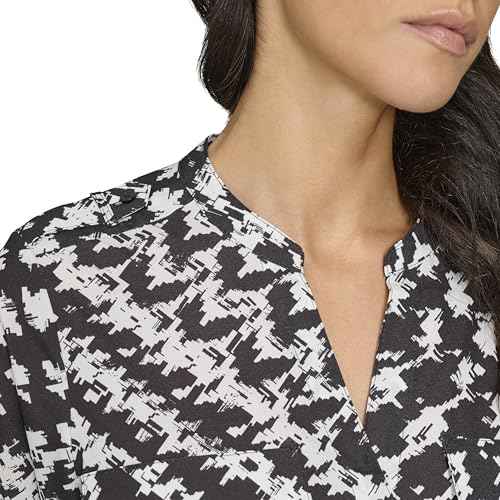 Calvin Klein Womens Printed Long Sleeve Blouse